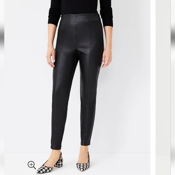 Ann Taylor Faux Leather Ankle Leght Leggings - Picture 1 of 12